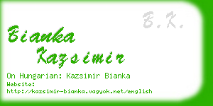 bianka kazsimir business card